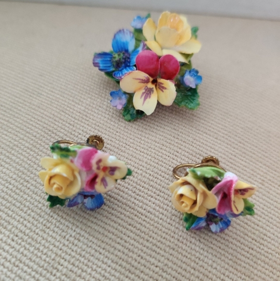 🇨🇦 Antique Staffordshire Crown jewelry set - Picture 13 of 16